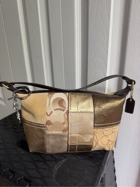 Coach Patchwork Metallic Mini Purse